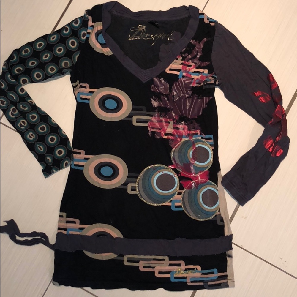 Desigual shirt top long sleeve sleeved women’s med